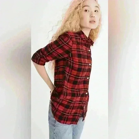 MADEWELL Classic Ex-Boyfriend Shirt in Kirtling Plaid - Picture 2 of 12